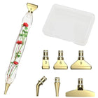 Stift mit Blumen + 6 Metall Aufsätzen - Diamond Painting