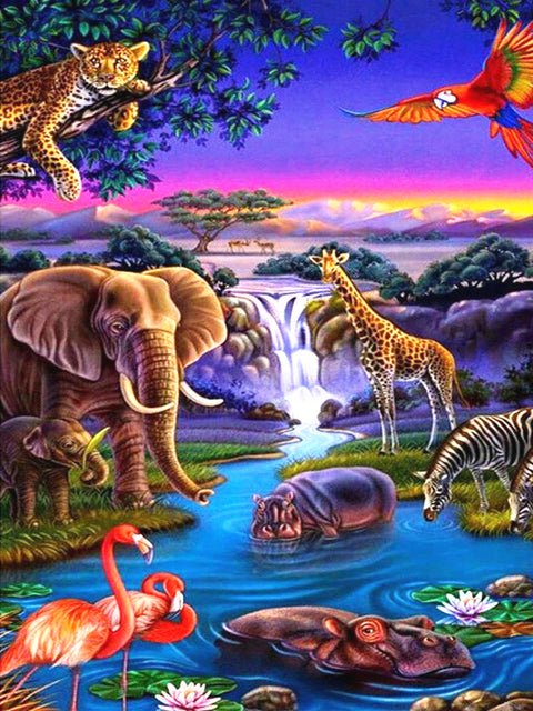 Tiere Afrikas - 5D DIY Diamond Painting