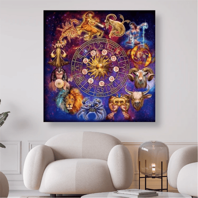 Tierkreiszeichen Kalender Sternzeichen - 5D DIY Diamond Painting