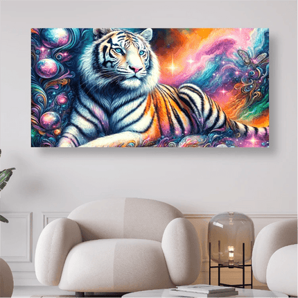 Tiger in abstrakter Umgebung - 5D DIY Diamond Painting