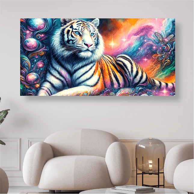 Tiger in abstrakter Umgebung - 5D DIY Diamond Painting