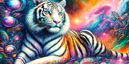Tiger in abstrakter Umgebung - 5D DIY Diamond Painting