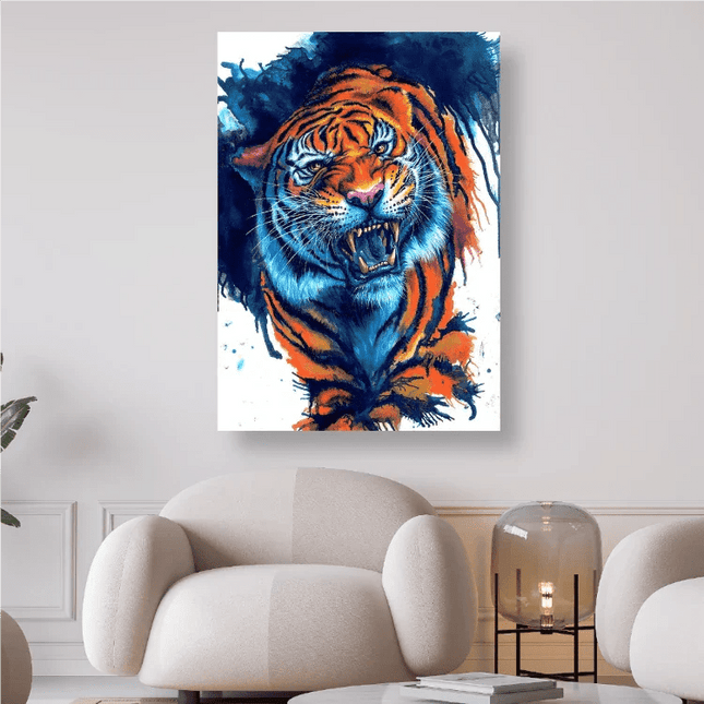Tiger in Angriffsstellung - 5D DIY Diamond Painting