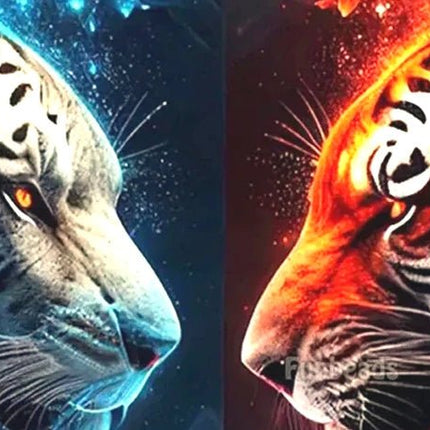 Tigerduell - 5D DIY Diamond Painting