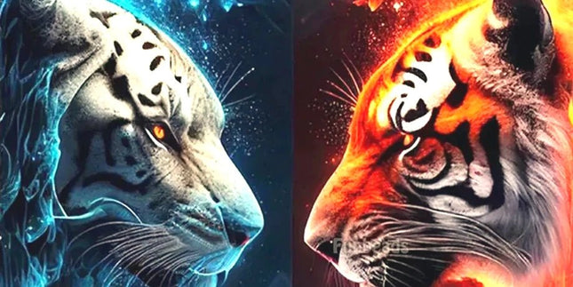 Tigerduell - 5D DIY Diamond Painting
