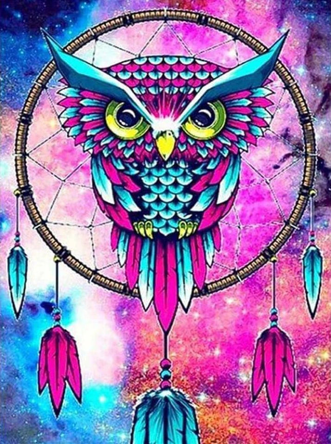 Traumfänger Eule - Voll AB 5D DIY Diamond Painting