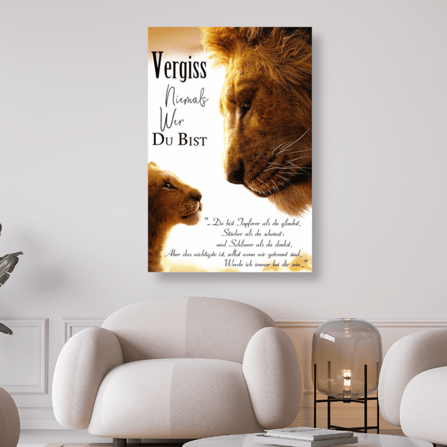 Vergiss niemals wer Du bist Löwe - 5D DIY Diamond Painting