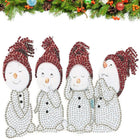 Vier süsse Schneemänner Aufhänger - Diamond Painting