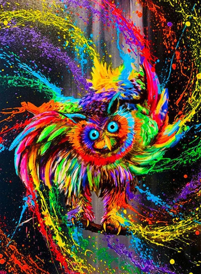 Vogel mit Farbenwirbel - Voll AB 5D DIY Diamond Painting