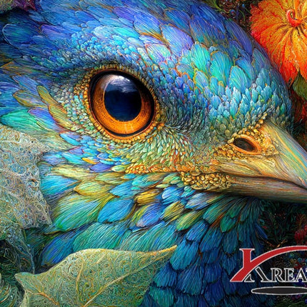 Vogel und Blumen - 5D DIY Diamond Painting