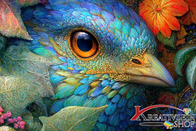 Vogel und Blumen - 5D DIY Diamond Painting