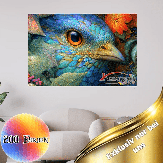 Vogel und Blumen - 5D DIY Diamond Painting