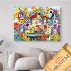 Vogelpärchen im Blumenmeer - Voll AB 5D DIY Diamond Painting