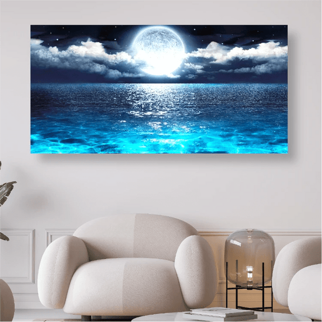 Vollmond am Meer - 5D DIY Diamond Painting