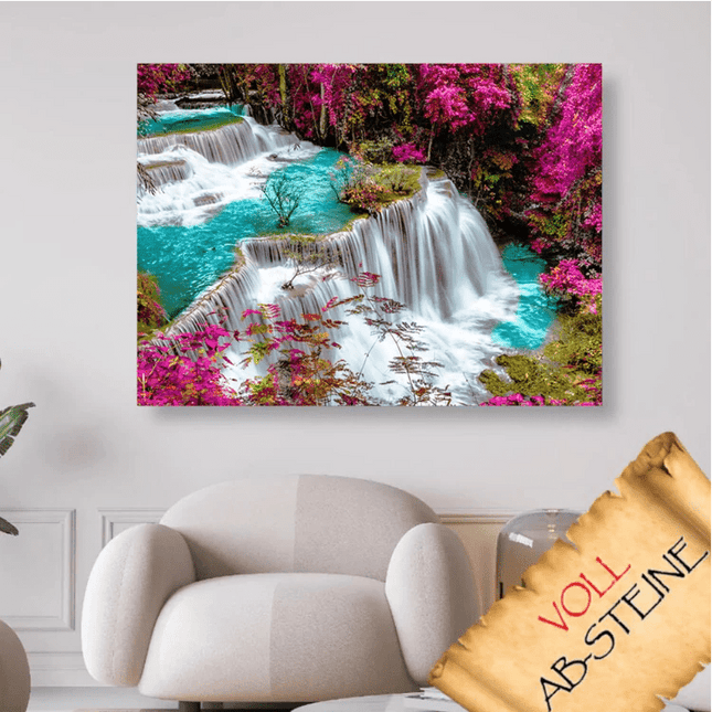 Wasserfall im Herbst - Voll AB 5D DIY Diamond Painting