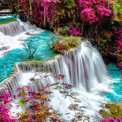 Wasserfall im Herbst - Voll AB 5D DIY Diamond Painting