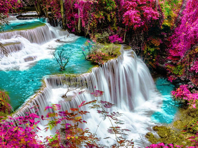 Wasserfall im Herbst - Voll AB 5D DIY Diamond Painting