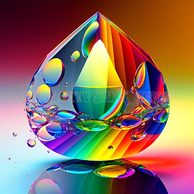 Wassertropfen in Regenbogenfarben - 5D DIY Diamond Painting