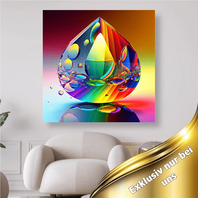 Wassertropfen in Regenbogenfarben - 5D DIY Diamond Painting