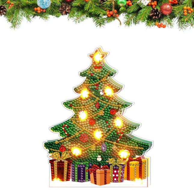 Weihnachtsbaum mit LED Aufsteller - Diamond Painting