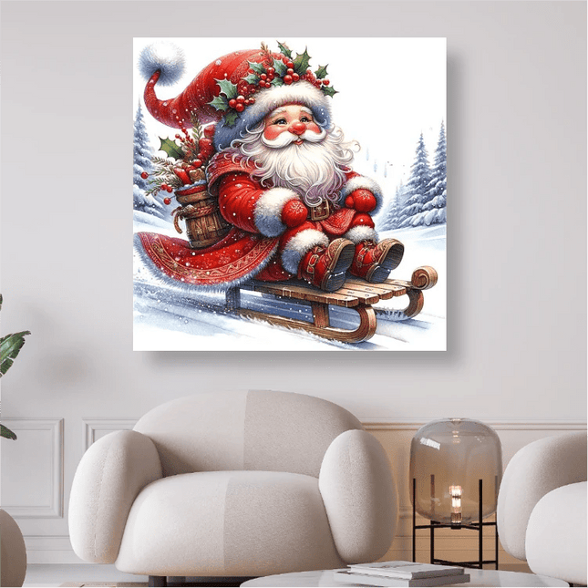 Weihnachtsmann auf Schlitten - 5D DIY Diamond Painting