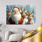 Weihnachtsmann mit 3 Rentieren - 5D DIY Diamond Painting