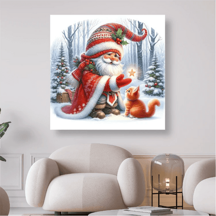 Weihnachtsmann mit Kätzchen - 5D DIY Diamond Painting
