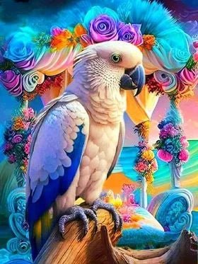 Weisser Kakadu 200 Farben LA - 5D DIY Diamond Painting