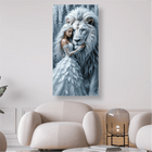 Weisser Löwe mit Frau - 5D DIY Diamond Painting