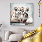 Weisser Tiger mit blauen Augen - Malen nach Zahlen