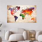 Weltkarte Gelb Rot - 5D DIY Diamond Painting