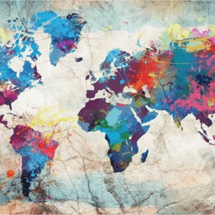 Weltkarte Grün Blau - 5D DIY Diamond Painting