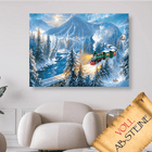Winterlandschaft mit Dampflok - Voll AB 5D DIY Diamond Painting