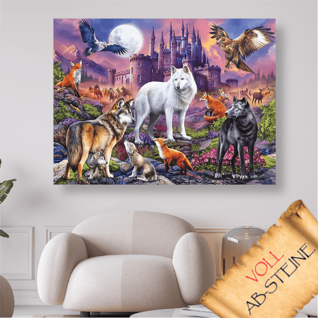 Wolf und Fuchs - Voll AB 5D DIY Diamond Painting