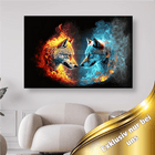 Wolfsköpfe Feuer Wasser - 5D DIY Diamond Painting
