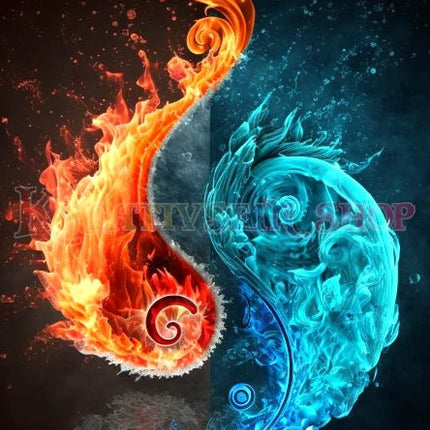 Yin Yang Wasser Feuer - 5D DIY Diamond Painting