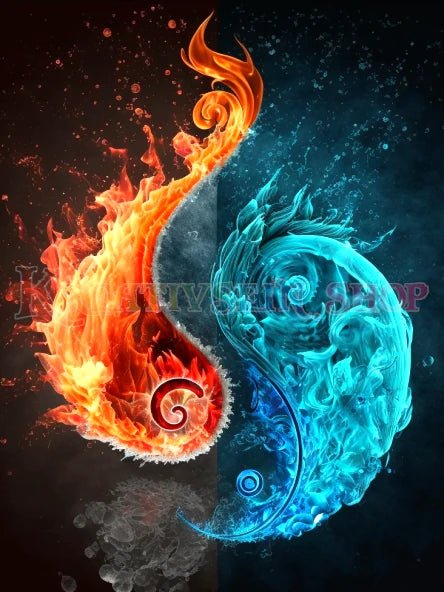 Yin Yang Wasser Feuer - 5D DIY Diamond Painting