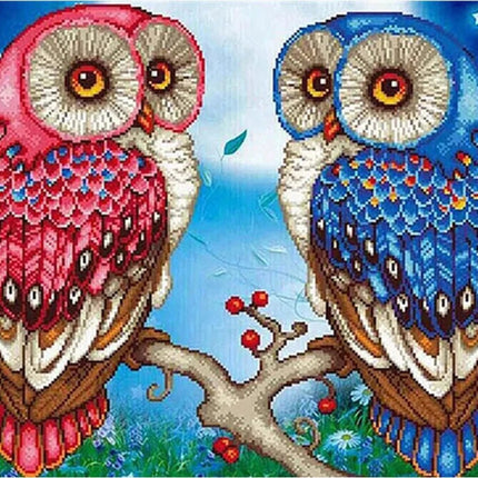 Zwei Eulen - Voll AB 5D DIY Diamond Painting