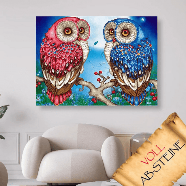 Zwei Eulen - Voll AB 5D DIY Diamond Painting
