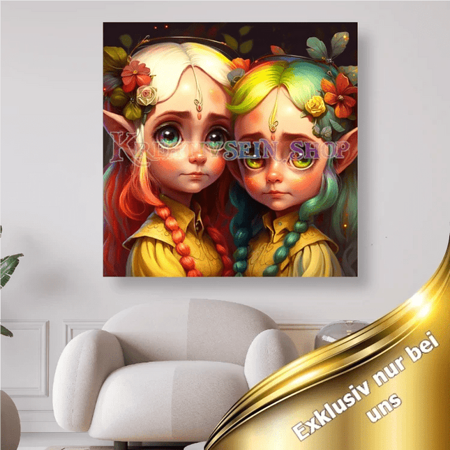 Zwei kleine Elfen - 5D DIY Diamond Painting